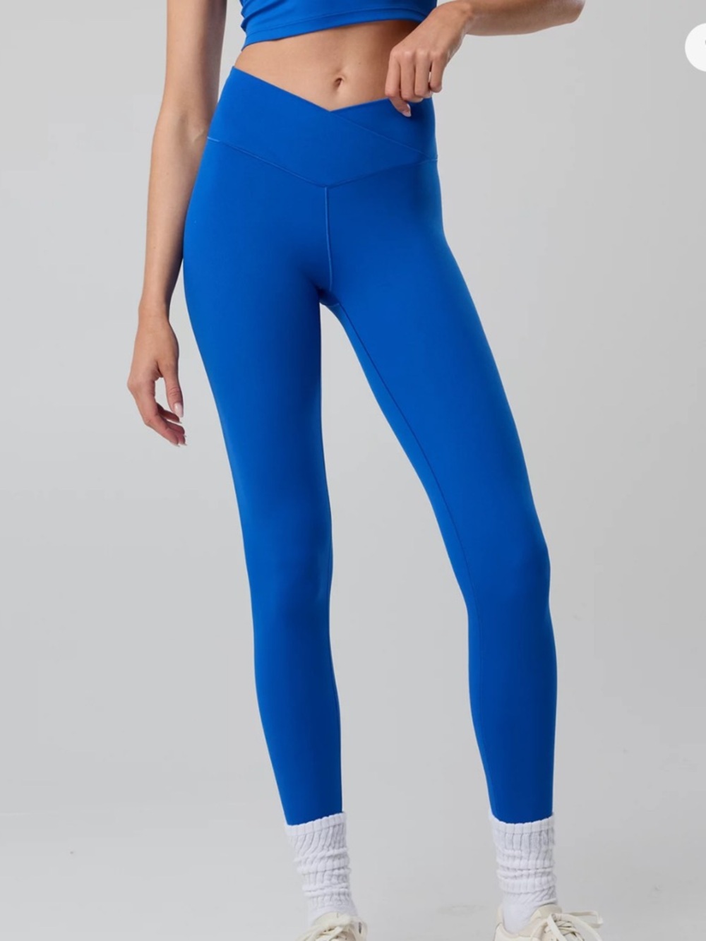 NWT Aerie Real Me High-Waisted Crossover Leggings in Bright Blue 7/8 Sz XL